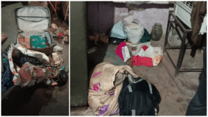 जमशेदपुर के बागबेड़ा कॉलोनी में चोरी की घटना के बाद जांच करने पहुंची बागबेड़ा थाना पुलिस।