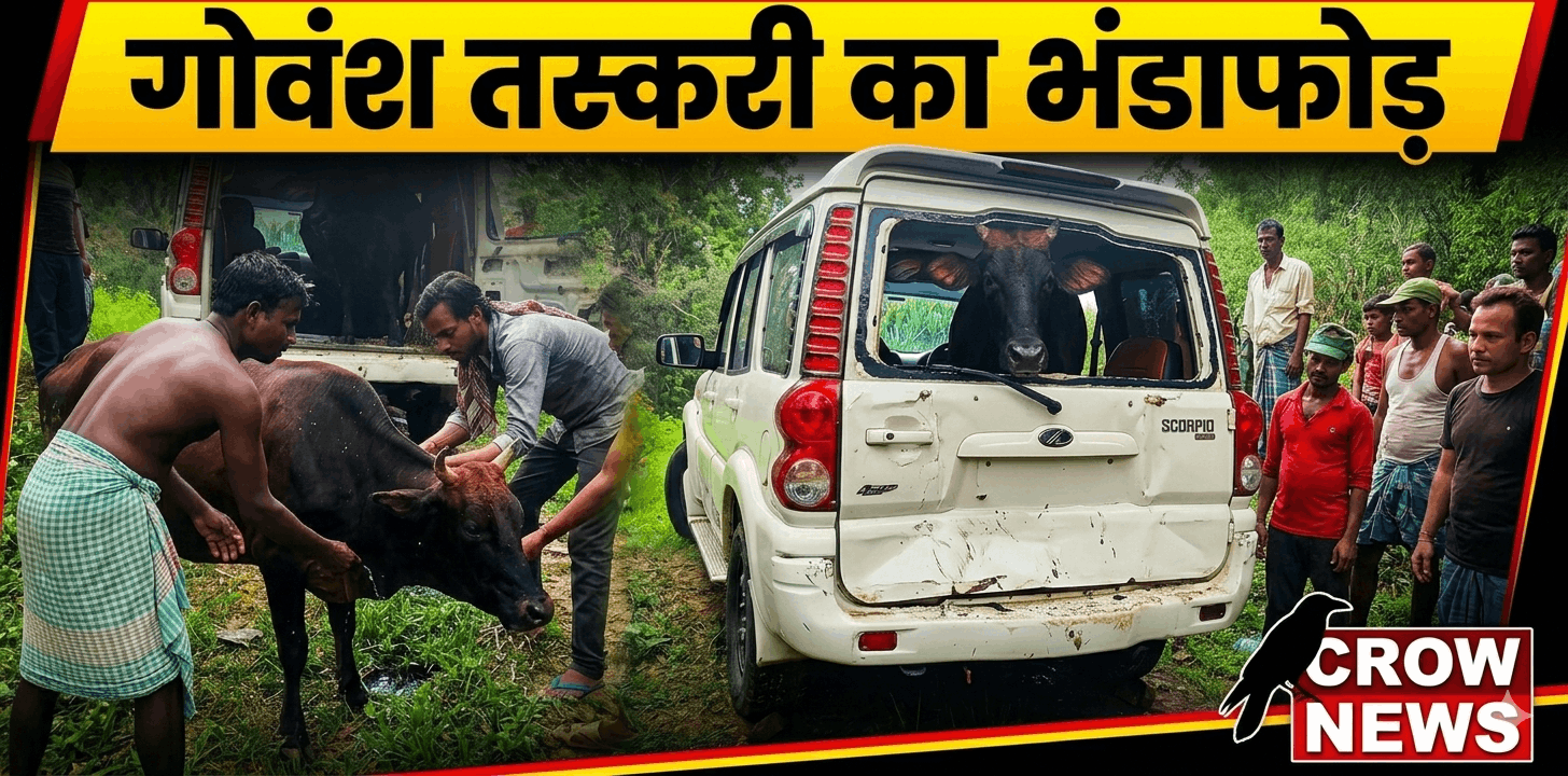 जमशेदपुर में स्कॉर्पियो दुर्घटनाग्रस्त, गोवंश तस्करी का मामला उजागर।
