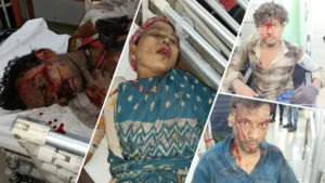 आदित्यपुर की ग्लोरिया इंजीनियरिंग फैक्ट्री में विस्फोट के बाद जांच करती पुलिस