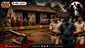 रांची के राहे में मां की हत्या के मामले की जांच करती पुलिस