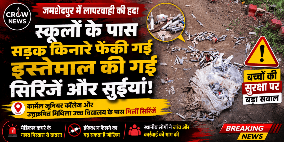 जमशेदपुर में स्कूलों के पास सड़क किनारे मिलीं इस्तेमाल की गई मेडिकल सिरिंजें